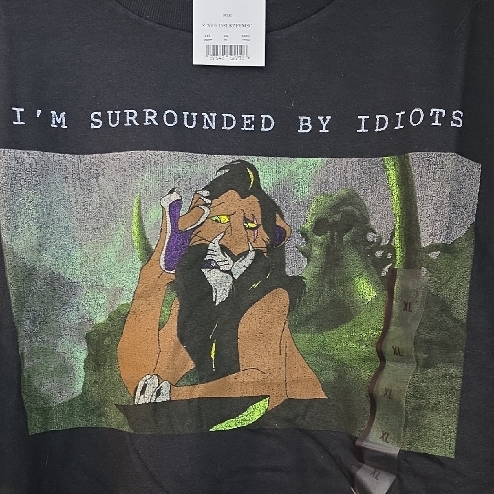 Disney Lion King Graphic Tee Size XL NWT Scar Quote